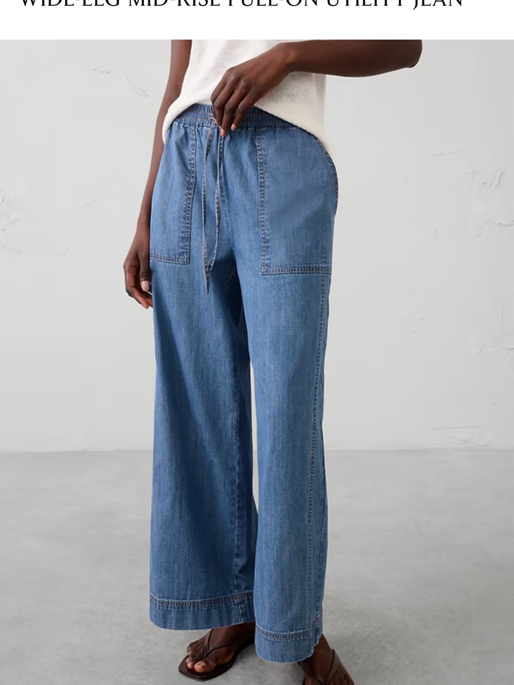 Straight Mid Rise Drawstring Jean Banana Republic
